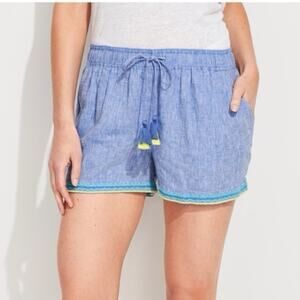 Vineyard vines women’s embroidered linen pull on shorts size XL